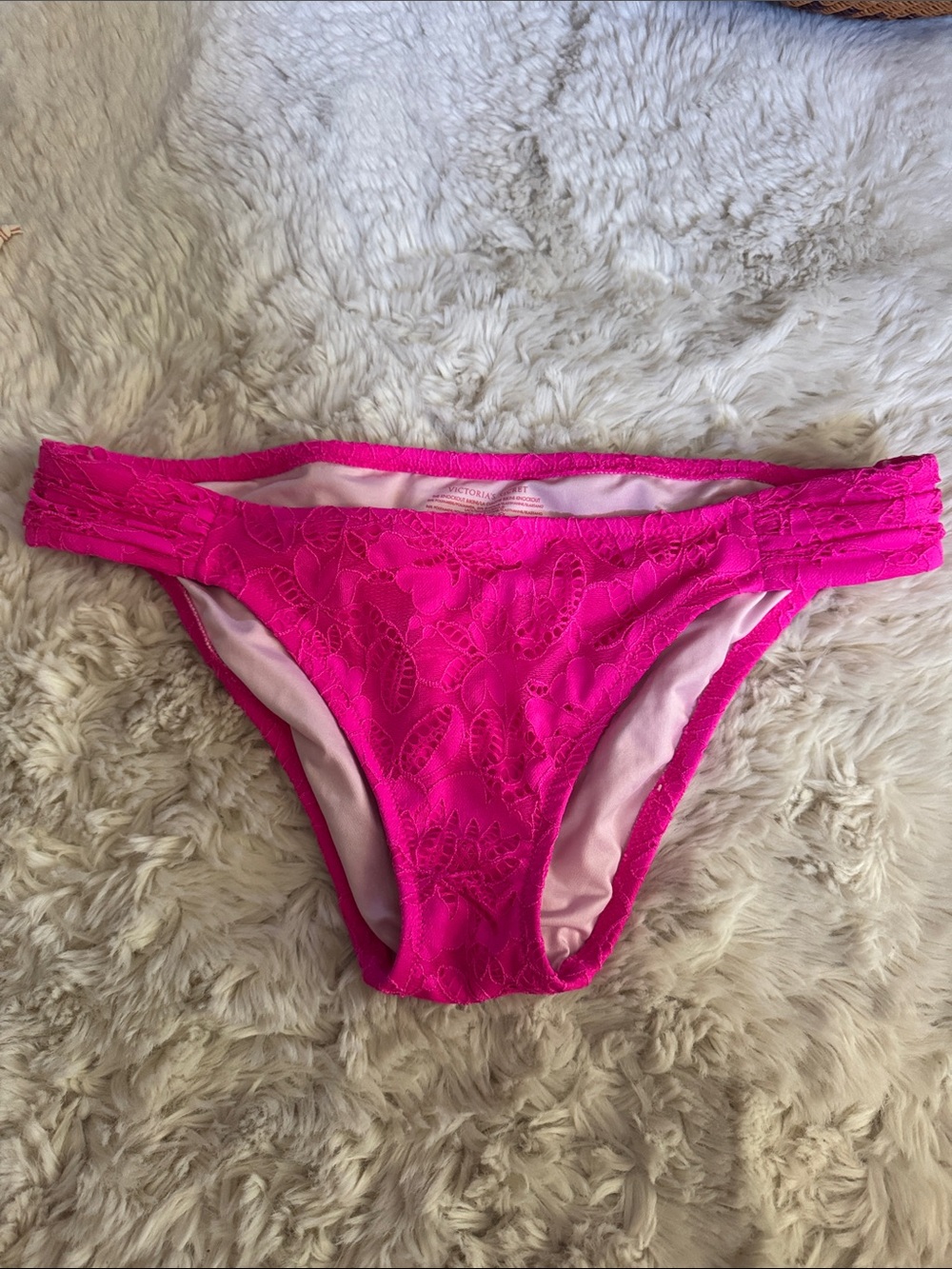 Victoria's Secret Hot Pink Lace Bikini Bottoms